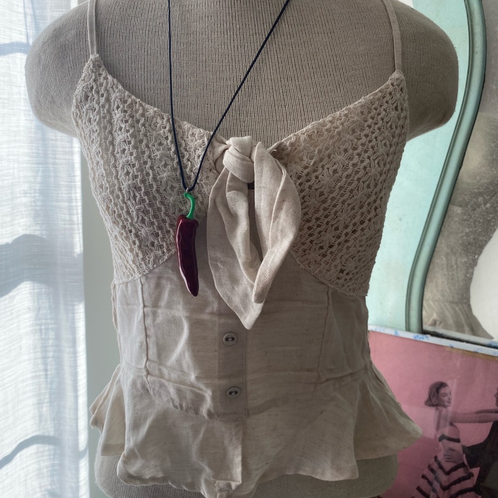 Cottage Core Boho Style Lace Blouse Size Small NWOT - Picture 4 of 8